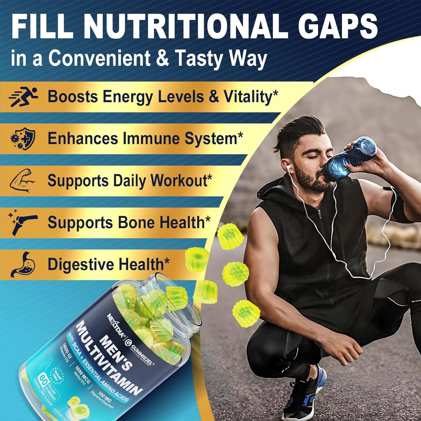 Nextdia Women 50 Plus Multivitamin Gummies + Mens Multivitamin Gummies, 180 Count