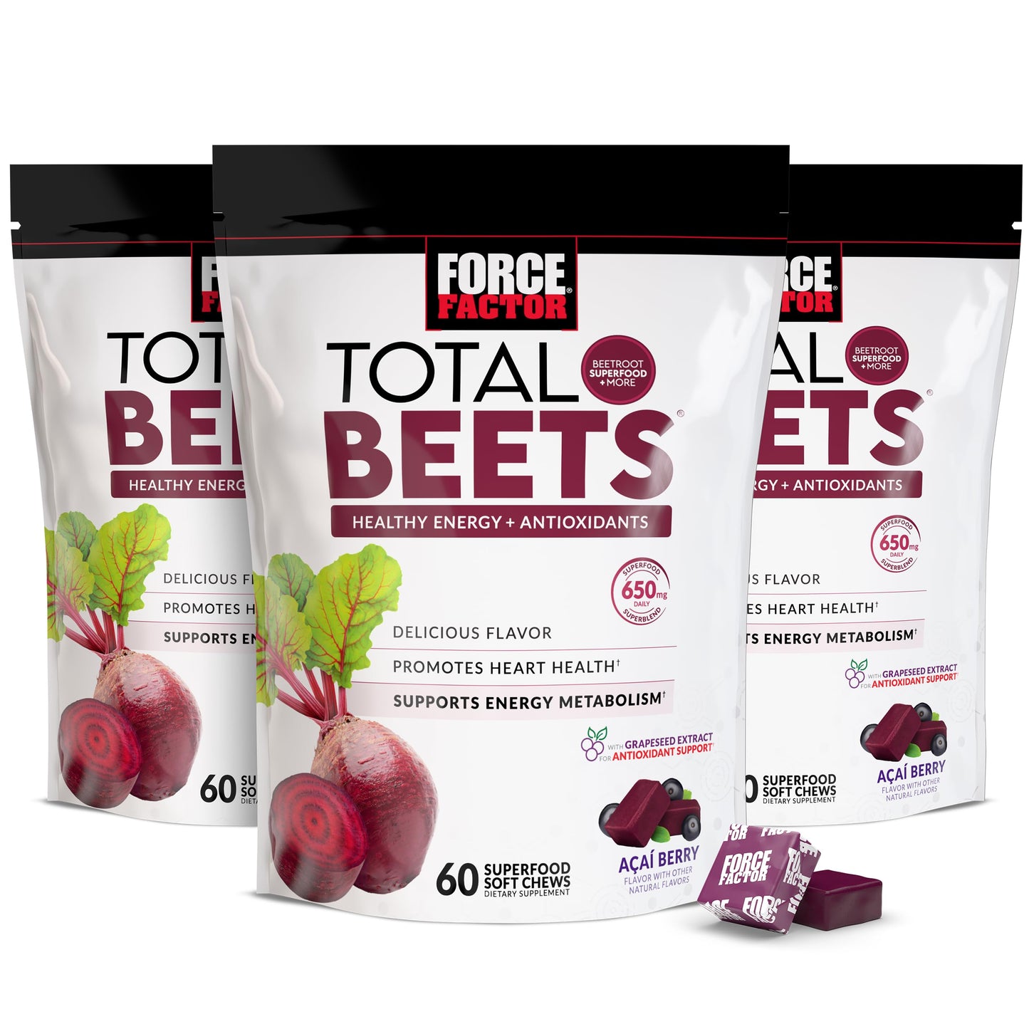 Force Factor Total Beets Soft Chews 180 Count