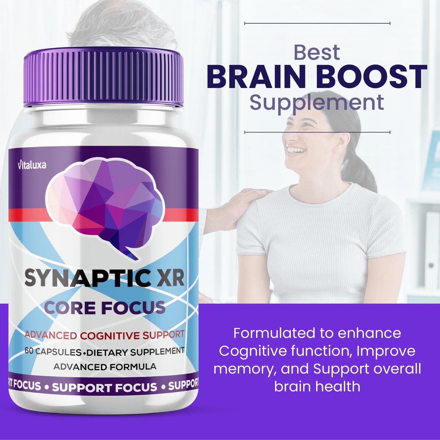 Vitaluxa Synaptic XR Core Focus Capsules, 120 Capsules