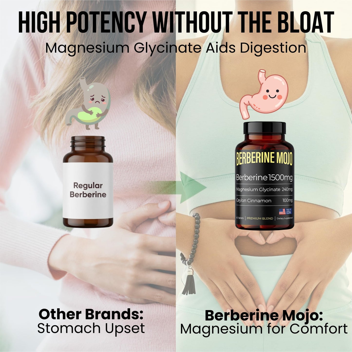 Berberine Mojo Berberine 1500mg Supplement with GLP-1 Support, 1 Tablet