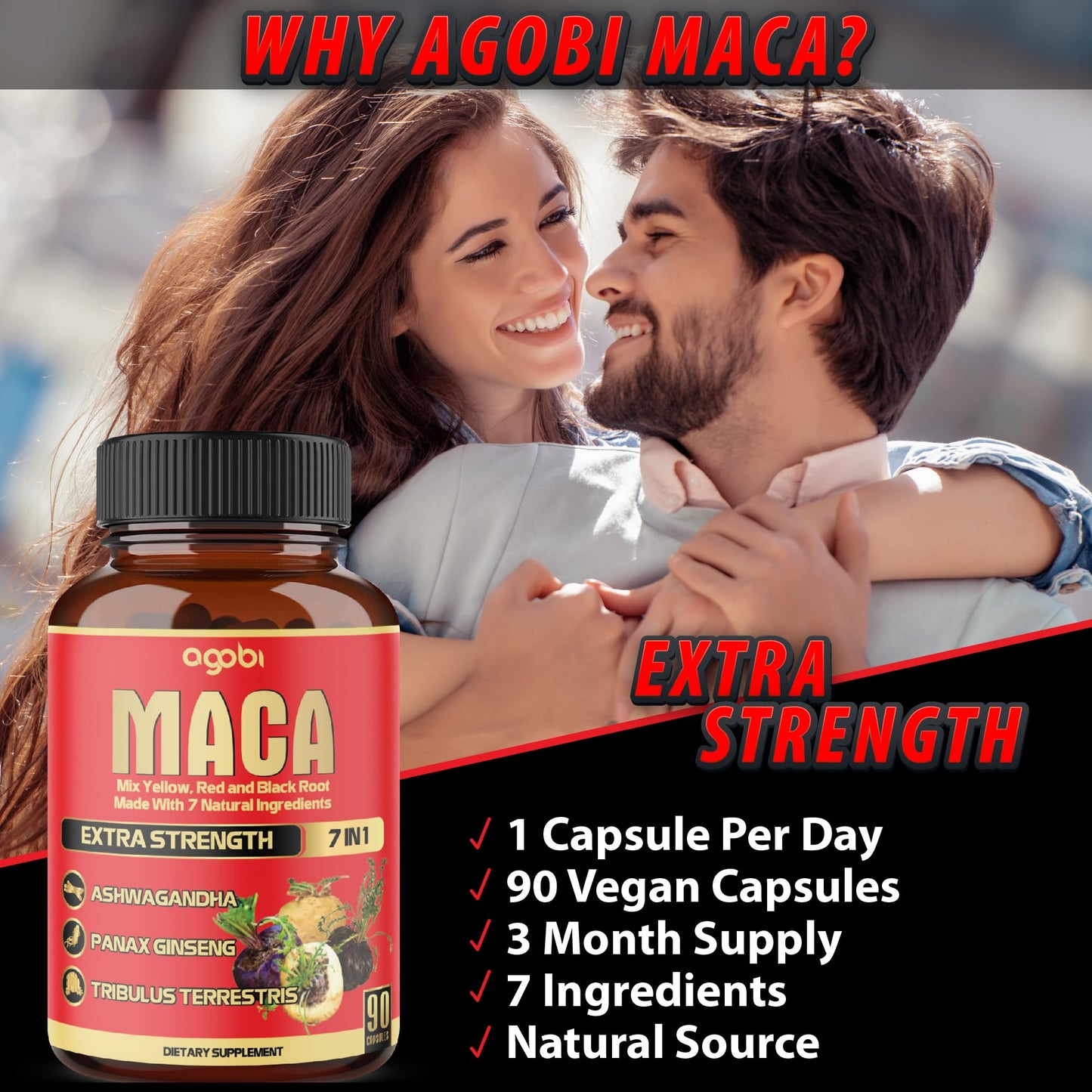 Agobi Maca Root Capsules 90 Count