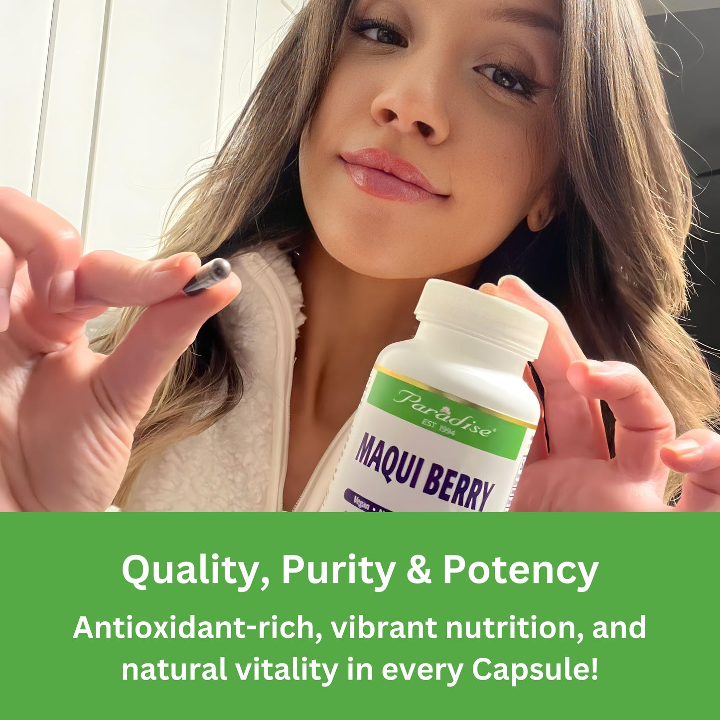 Paradise Herbs Organic Maqui Berry Extract 400 mg Capsules 60 Count