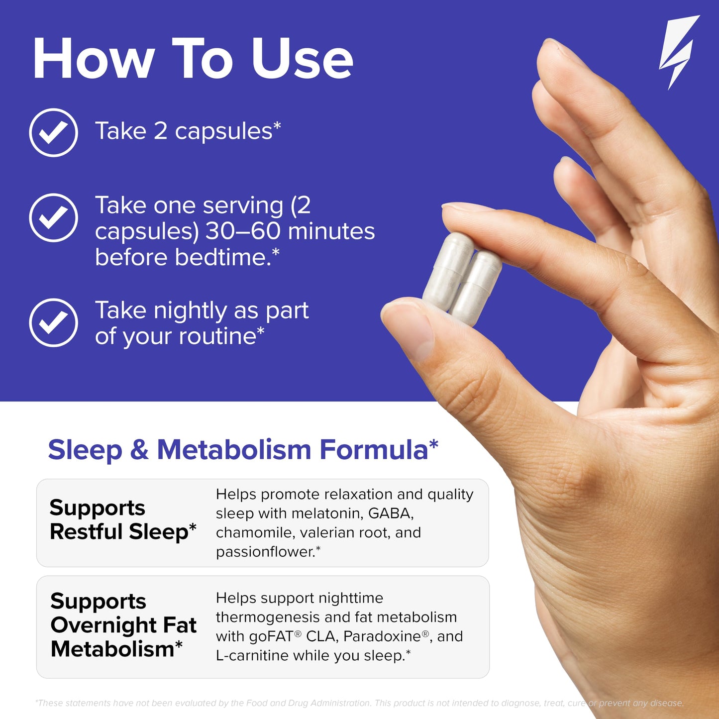 InnoSupps Night Shred Night Time Fat Burner & Natural Sleep Support Capsule, 60 Count