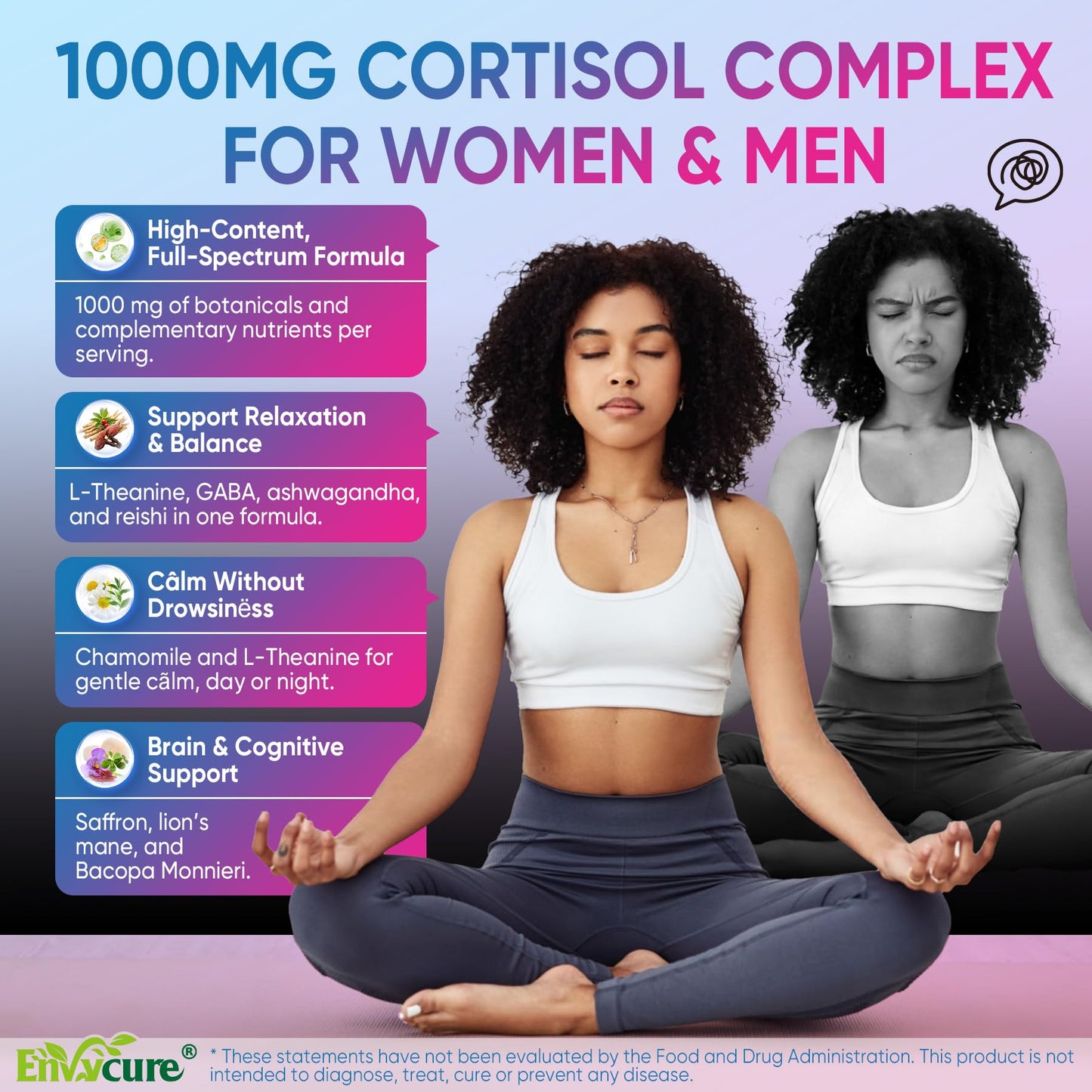 EnvyCure Cortisol Gummies for Women & Men, 60 Count