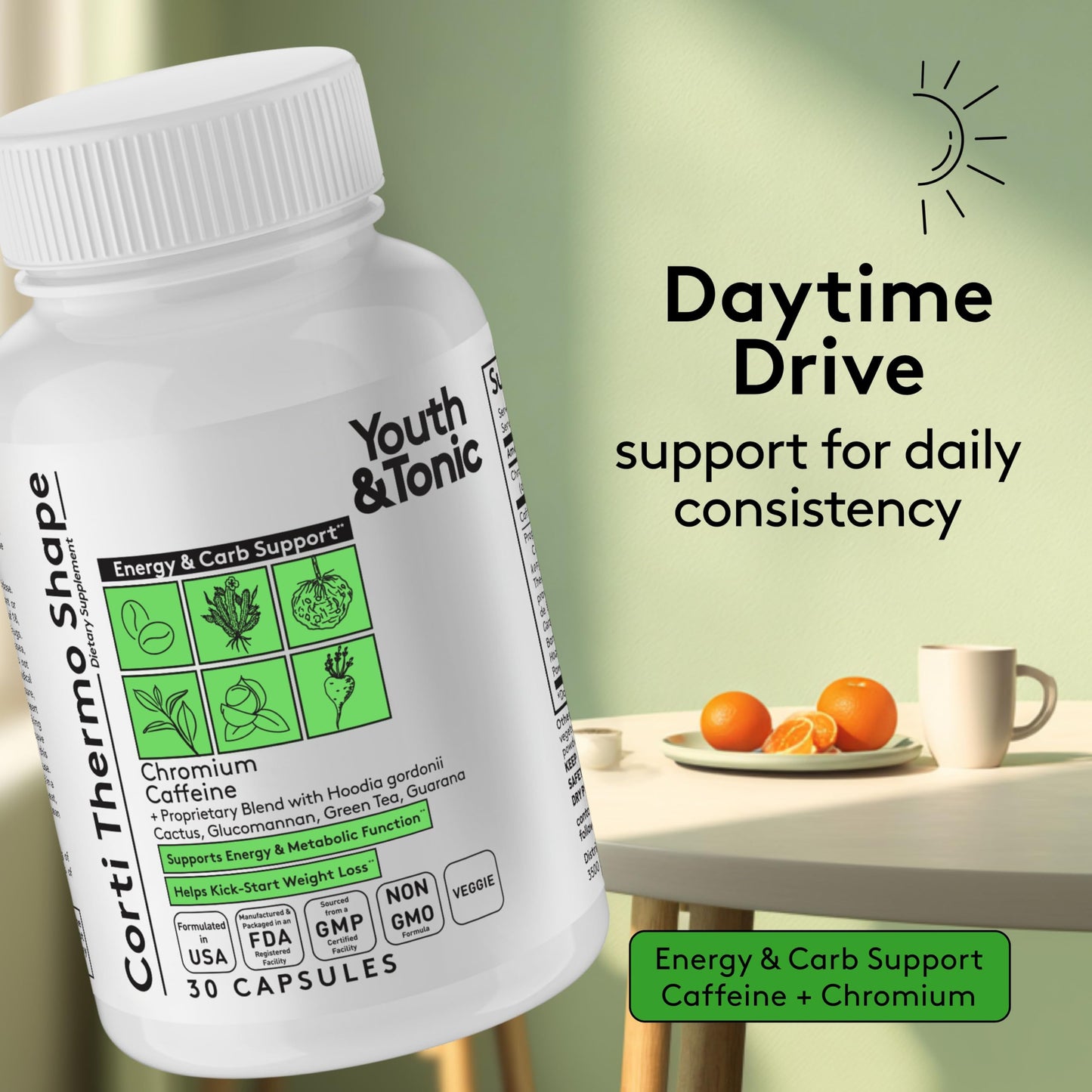Youth & Tonic Weight Loss Support Night & Day Pills Capsules 60 Count