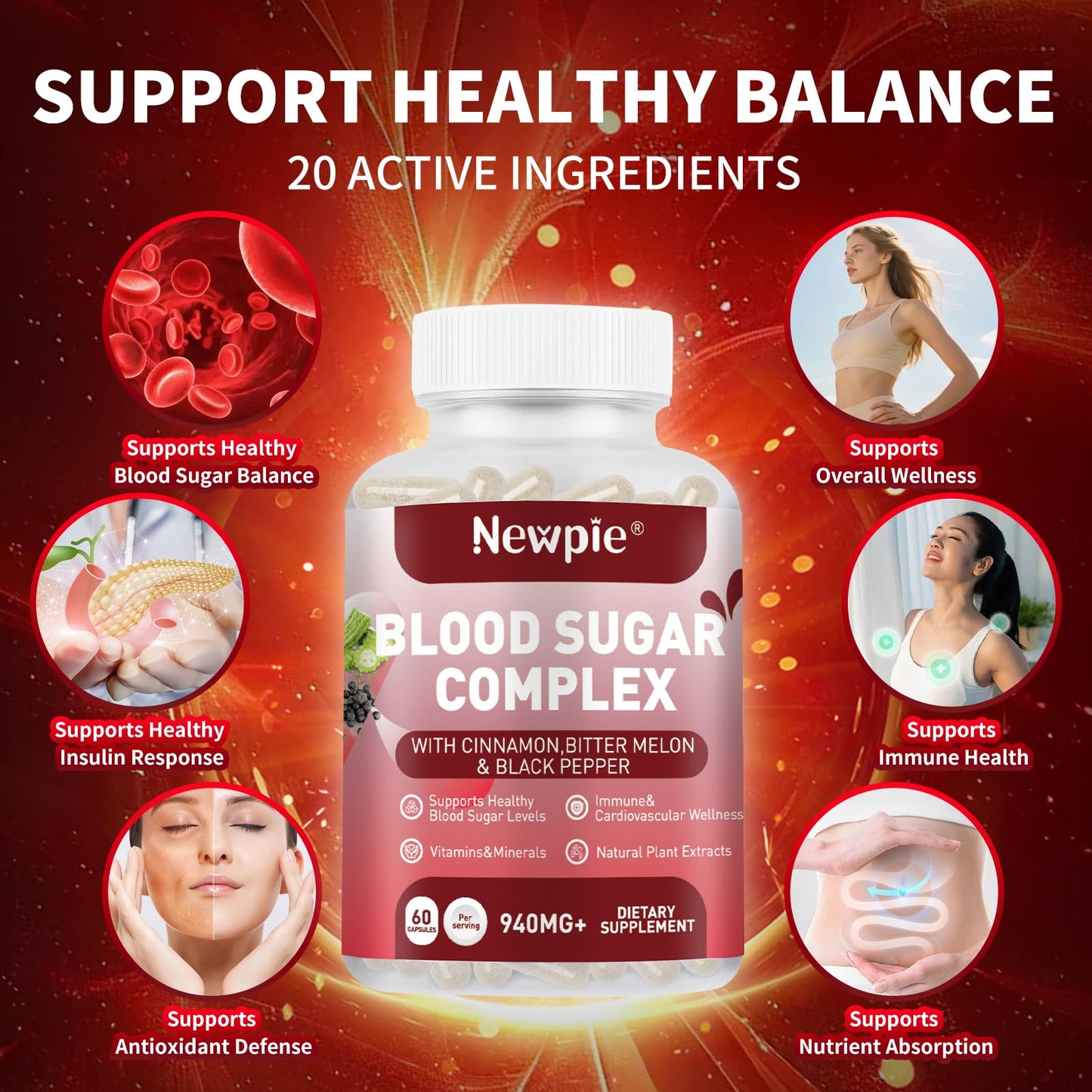 Newpie Blood Sugar Complex Supplement Capsule 120 Capsules