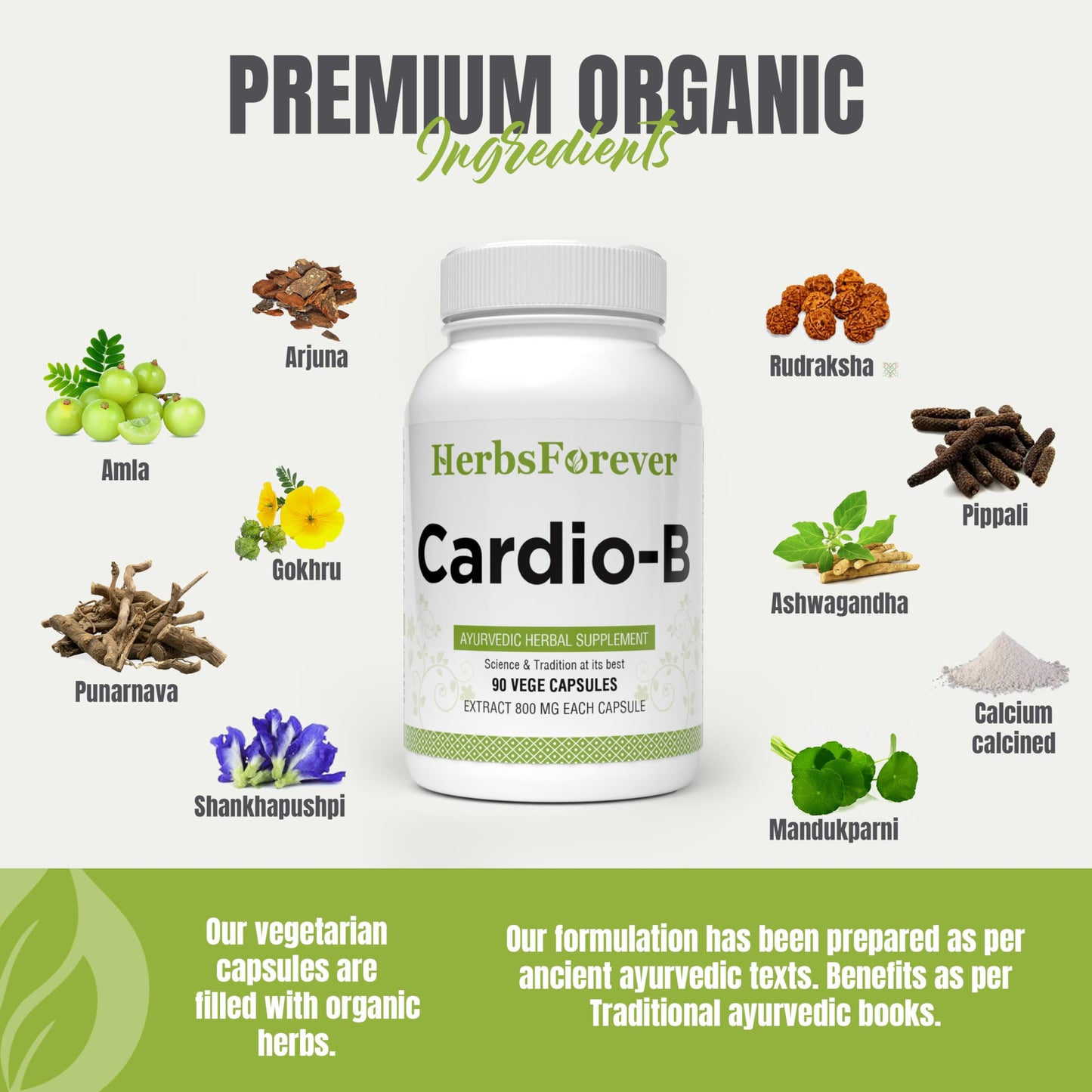Herbsforever Cardio-B Ayurvedic Herbal Supplement Capsules 90 Count