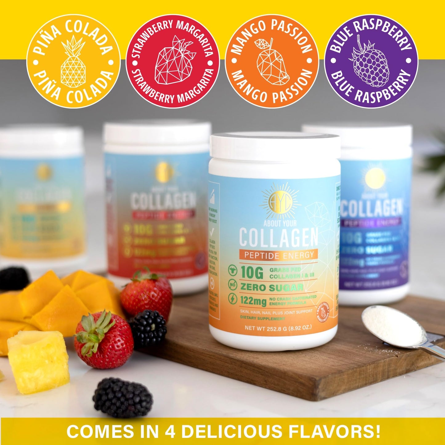 ABOUT YOUR COLLAGEN Peptide Energy Collagen Powder 8.92 oz