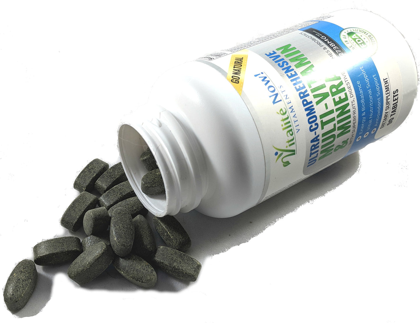 Vitalité Now! Vegan Whole Food Multivitamin & Mineral Tablet, 90 Tablets