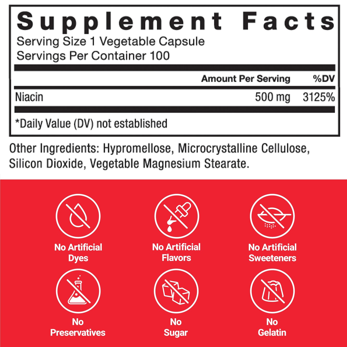 Force Factor Niacin Vitamin B3 Capsule, 100 Count