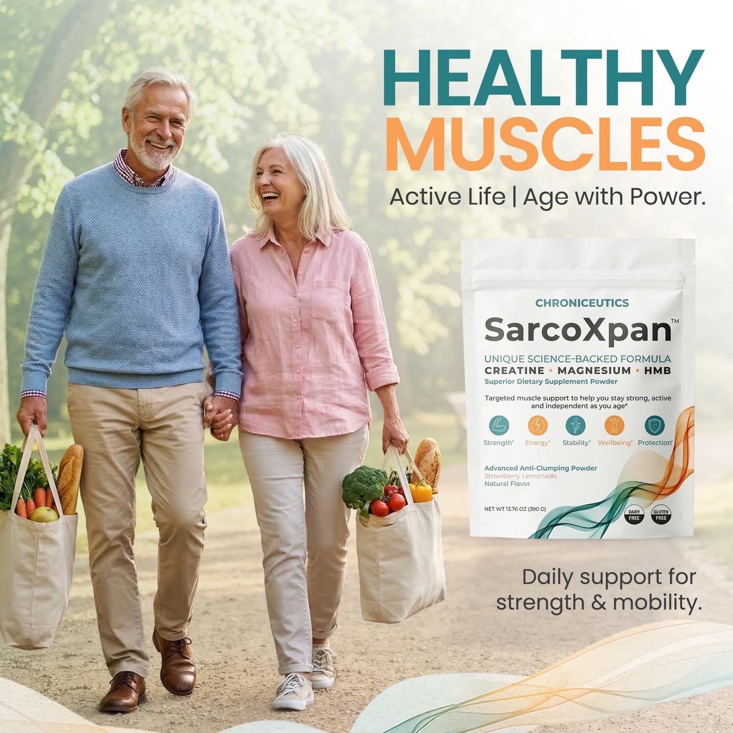 SarcoXpan Muscle Preservation Supplement for Healthy Aging Powder 13.75 Ounce