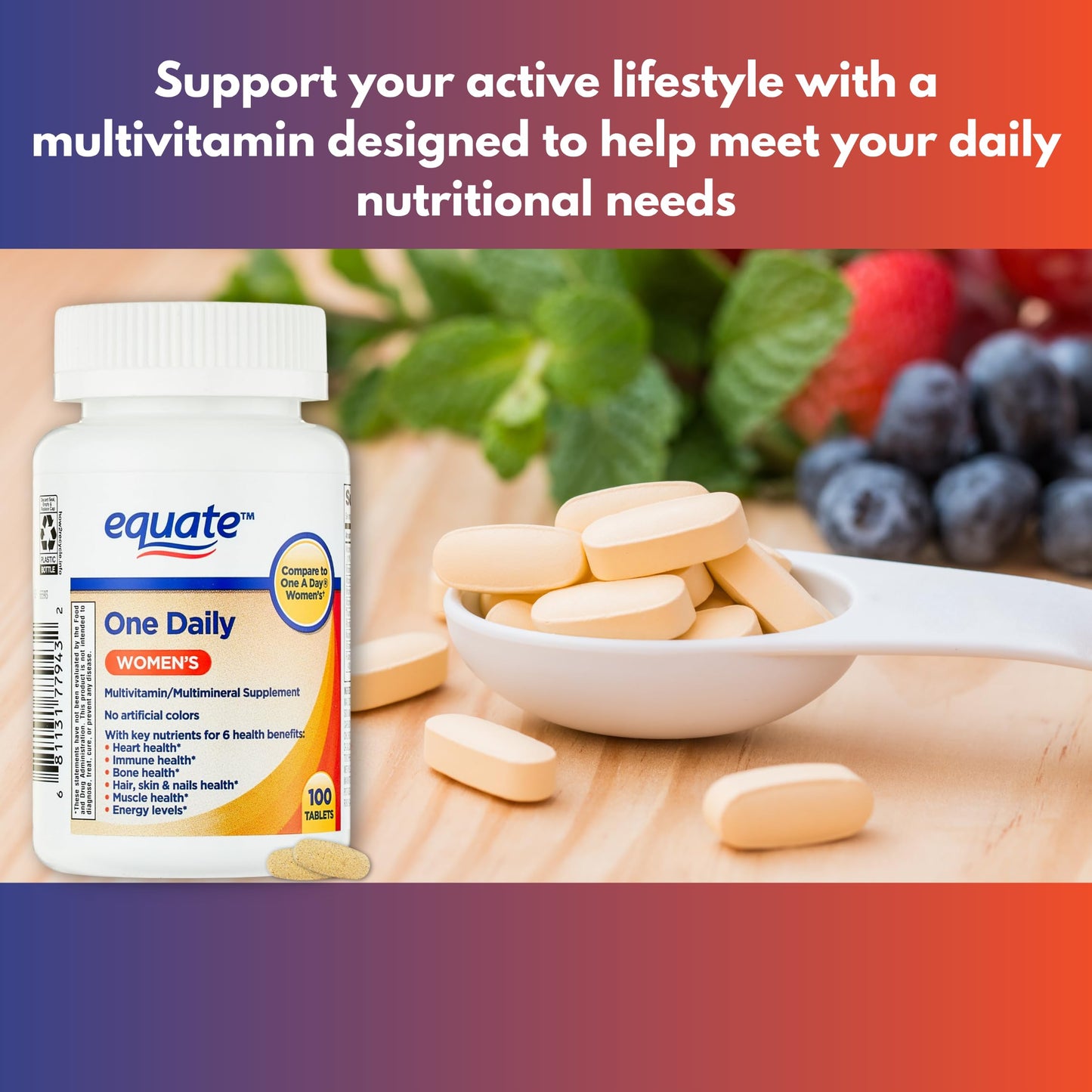 FUSION SHOP STORE Multivitamin Multimineral for Women One Daily Supplement Tablets, 100 Count