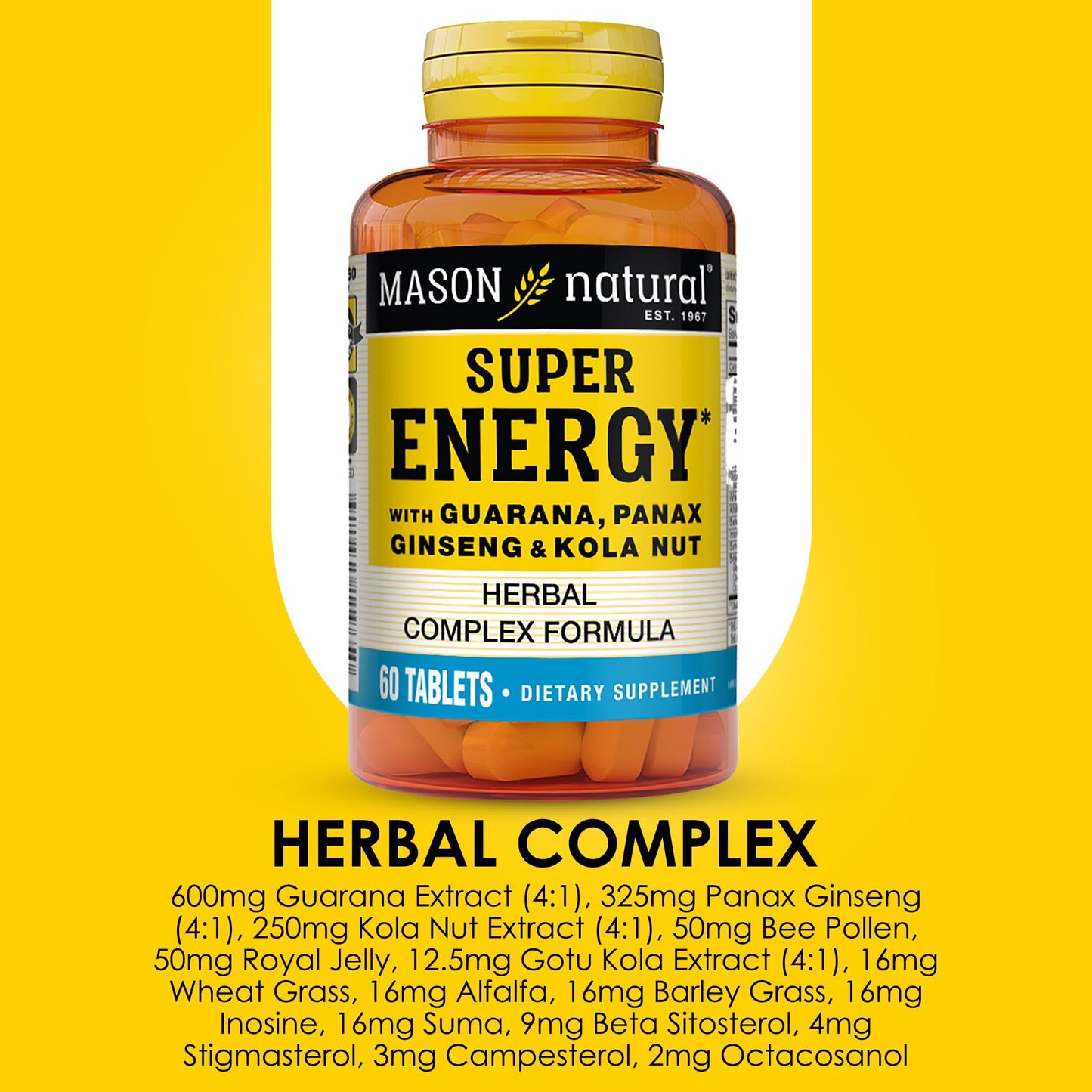 Mason Natural Super Energy Tablets, 60 Tablets