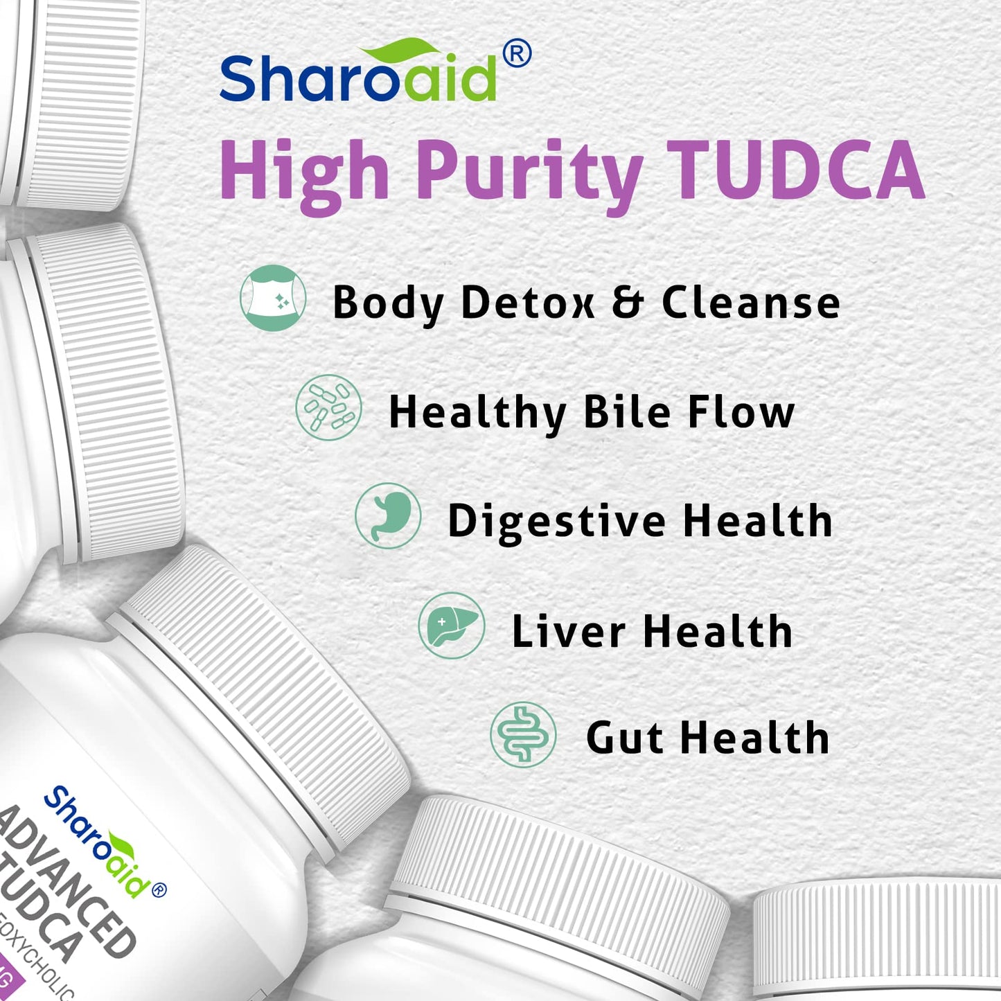 Sharoaid TUDCA Liver Support Supplements 1200 mg Capsules 120 Capsules