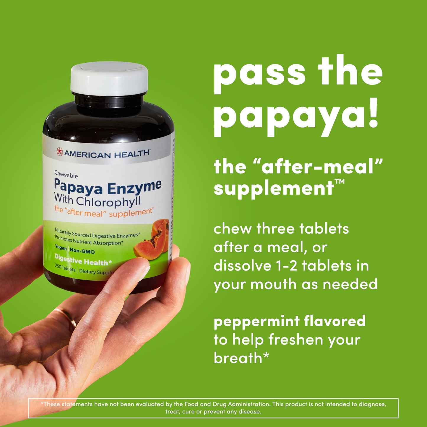 American Health Papaya Enzyme Caplets 250