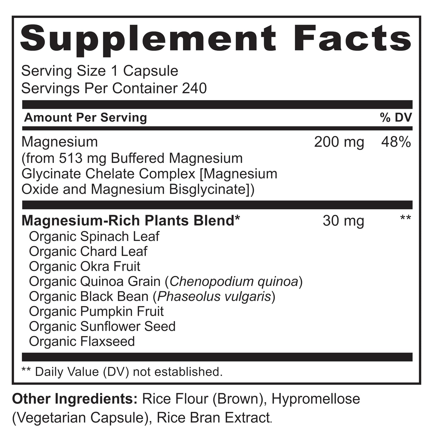 NATURELO Magnesium Glycinate Chelate Complex 200 mg Magnesium Capsules, 240 Count
