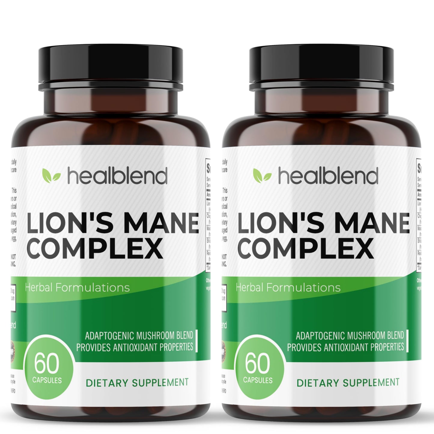 Healblend Mushroom Complex Extract with Lion's Mane Fruiting Body Capsules, 60 Count