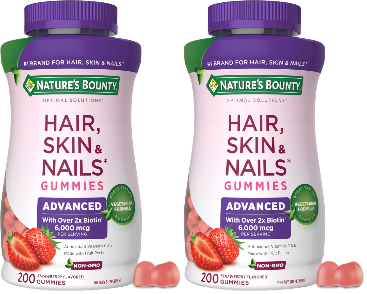 Nature's Bounty Optimal Solutions Advanced Hair, Skin and Nails Pectin Gummies 400 Gummies