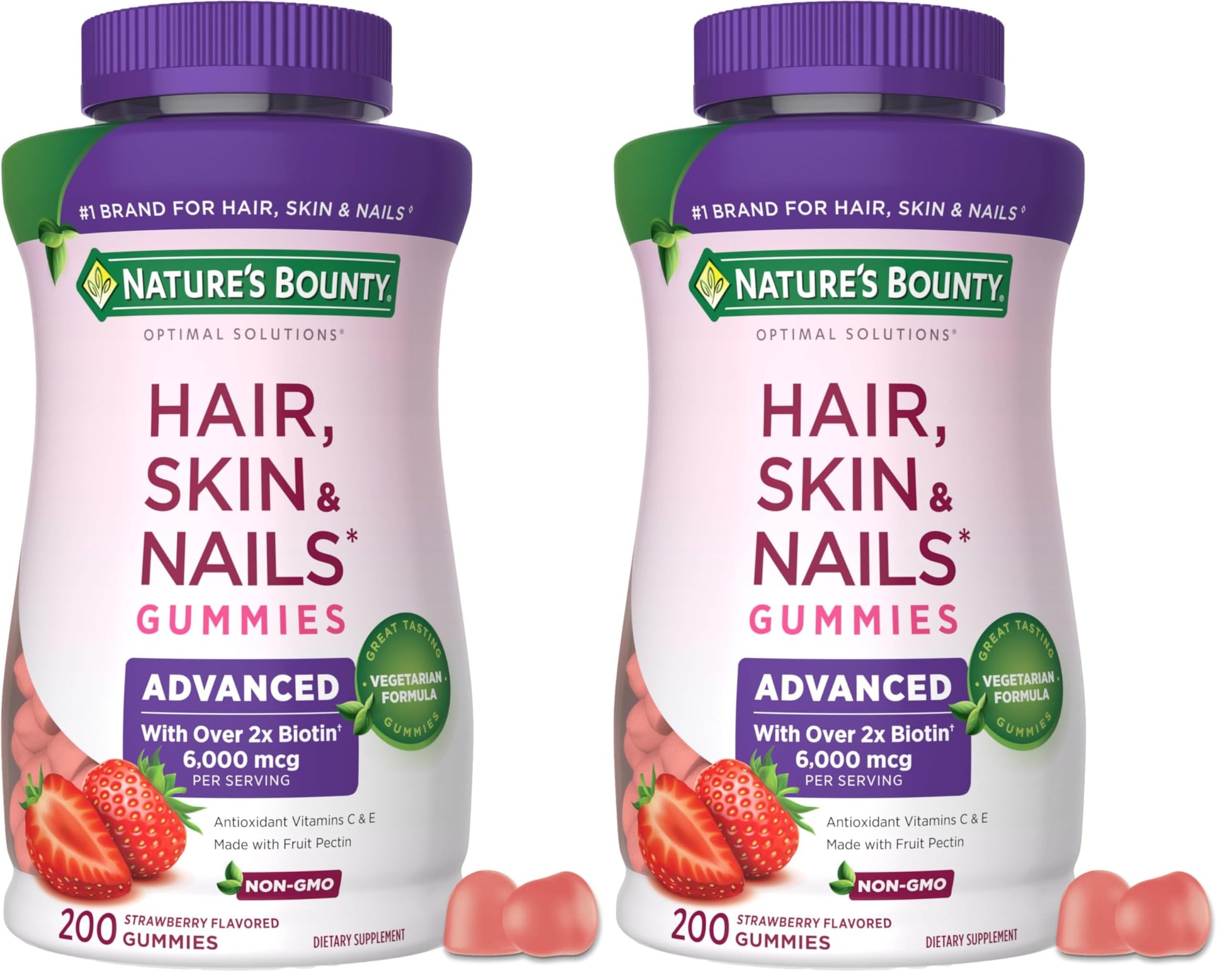 Nature's Bounty Optimal Solutions Advanced Hair, Skin and Nails Pectin Gummies 400 Gummies