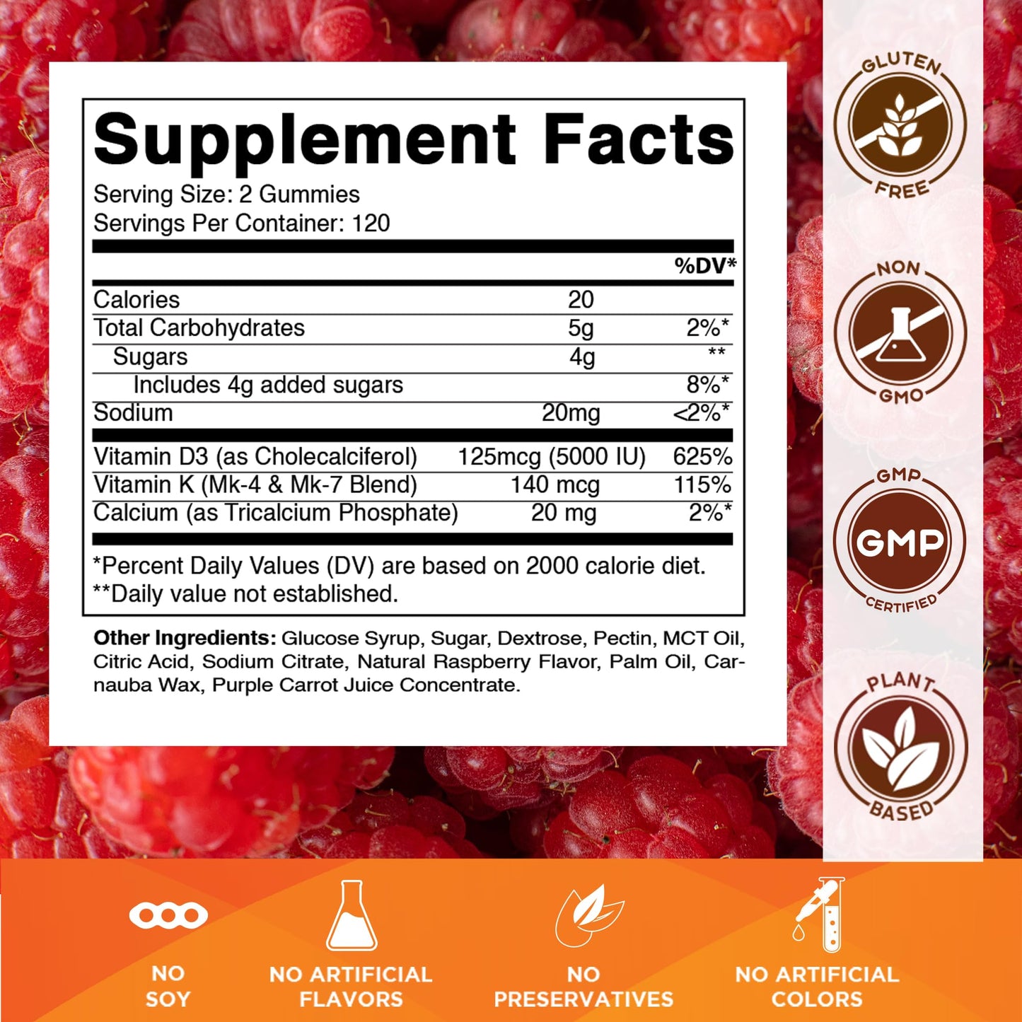 Vitamatic Vitamin D3 K2 with Calcium Gummies 240 Count