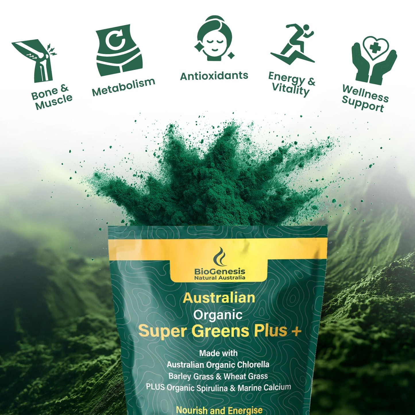 Biogenesis SuperGreens Plus Powder 17.6 Ounce