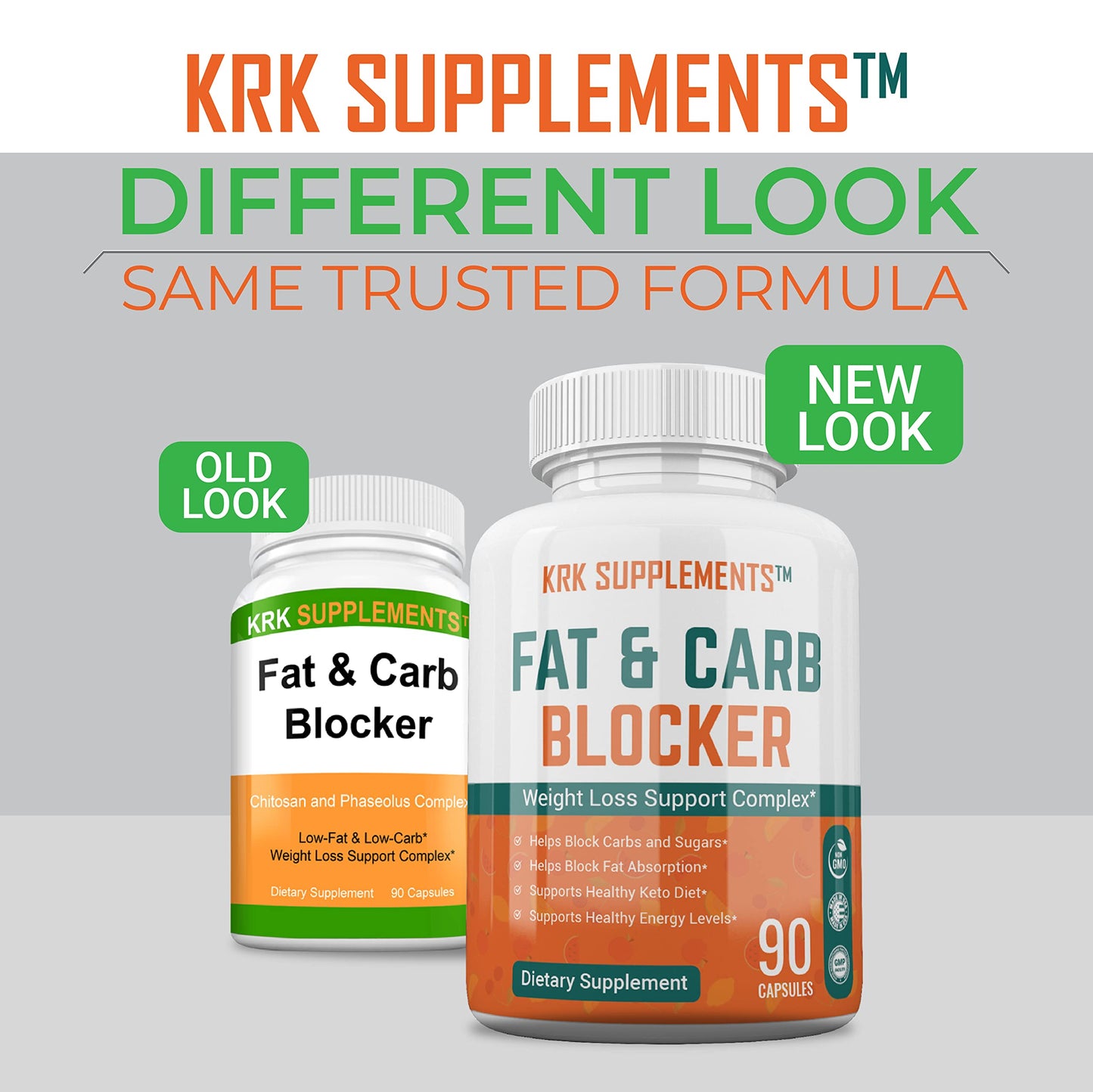 KRK SUPPLEMENTS Fat and Carb Blocker with Phaseolus Vulgaris (White Kidney Bean Extract) Chitosan Capsules 270 Total Capsules