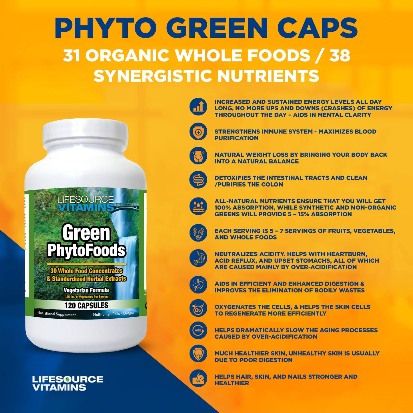 LifeSourceVitamins Phyto Green Mega-Food Capsule 120
