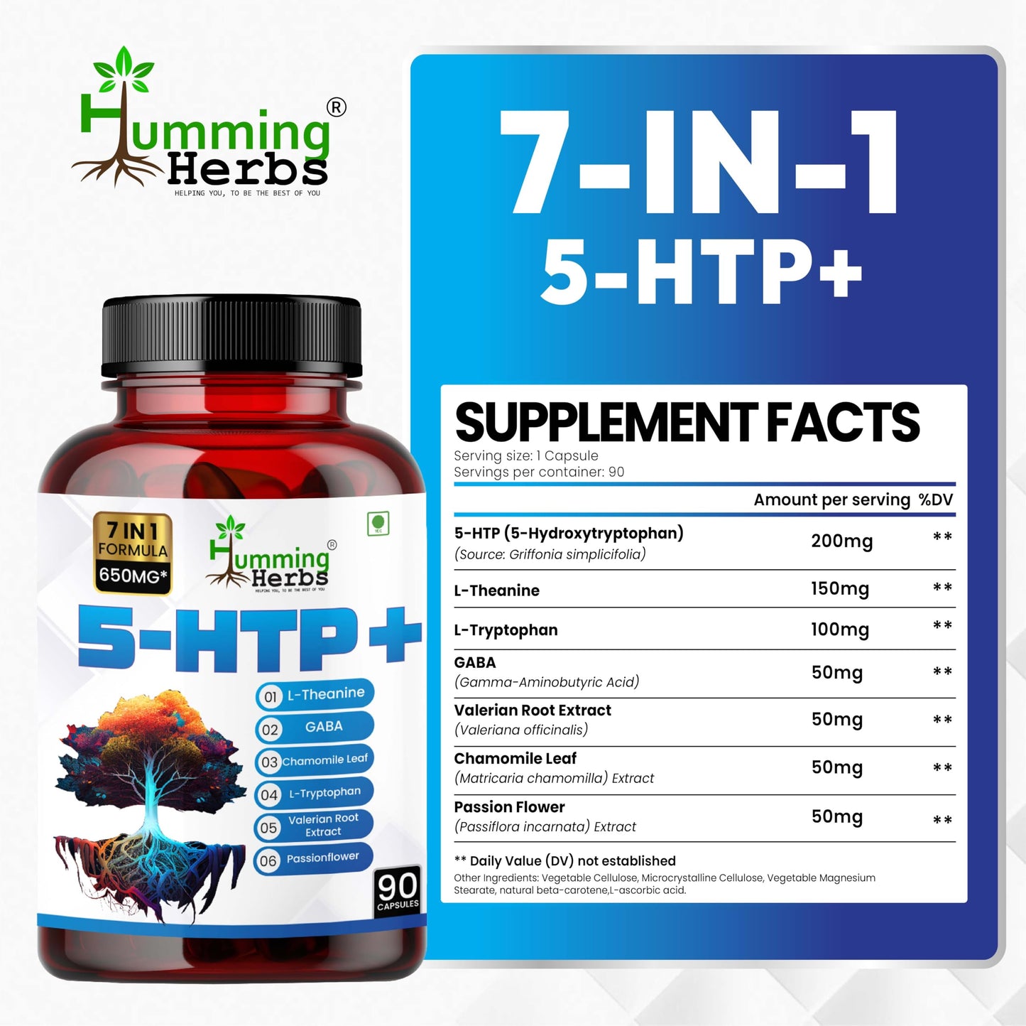 Humming Herbs 5-HTP+ Complex Capsules, 90