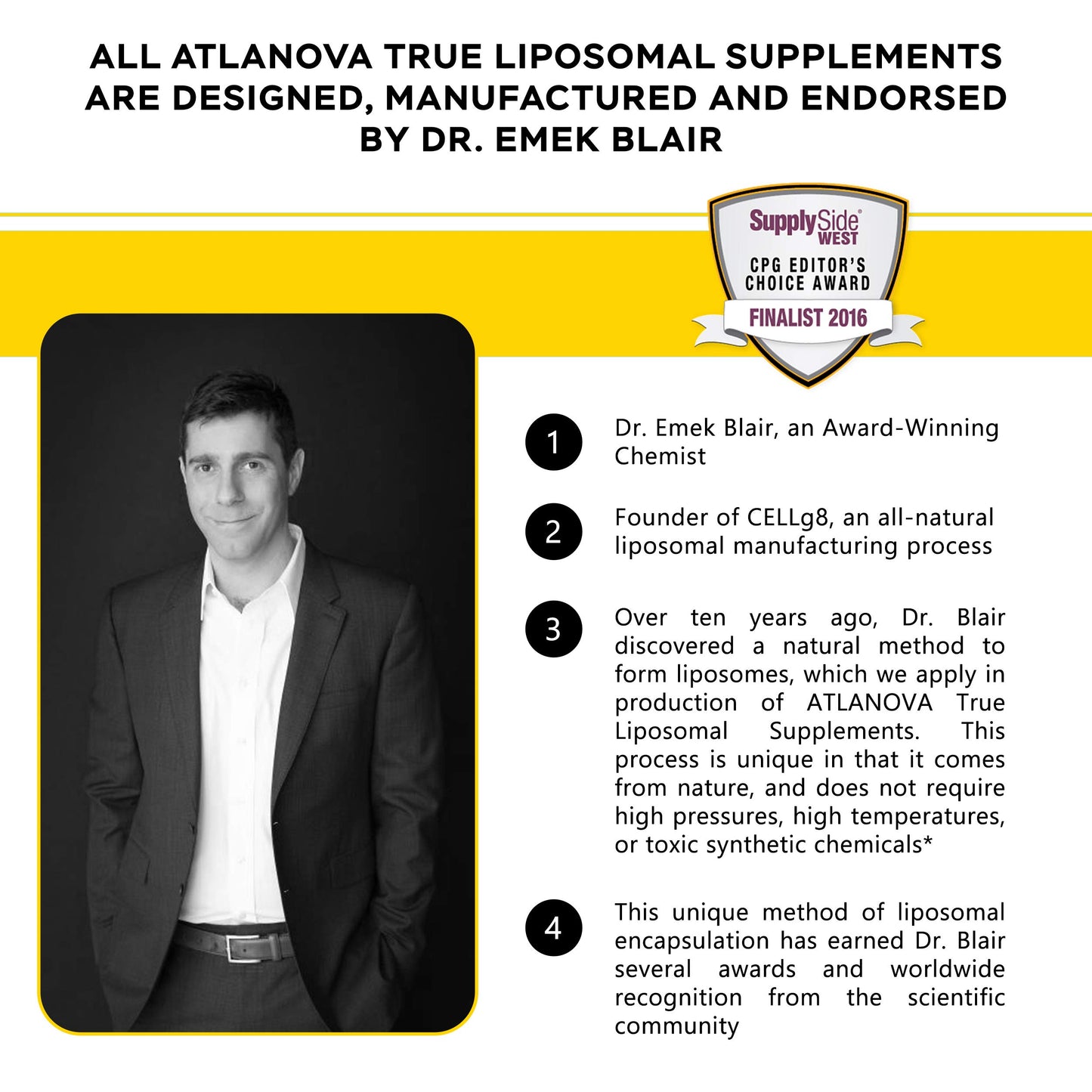 ATLANOVA True Liposomal Vitamin C 1000mg Capsules, 60 Count