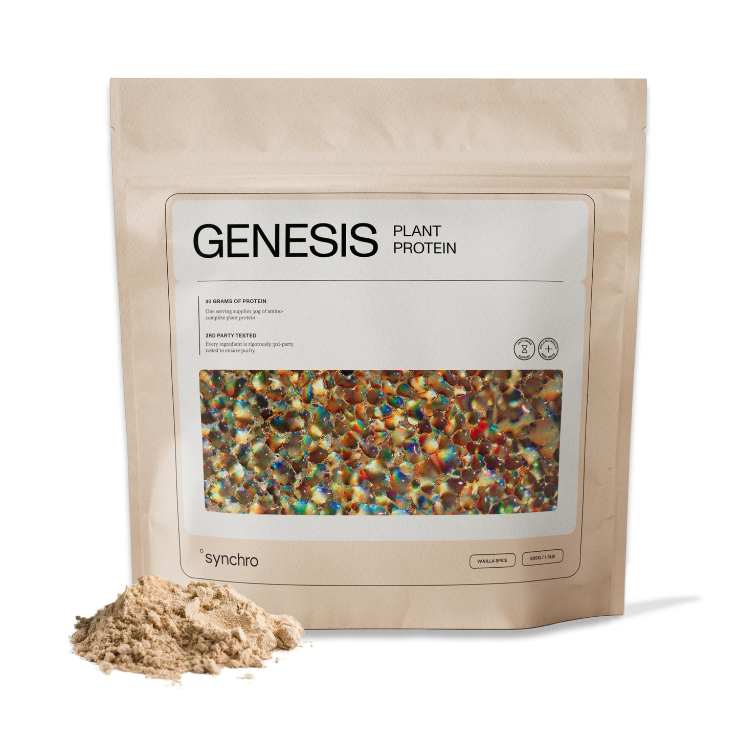 Synchro Genesis Plant Based Protein Powder Vanilla Spice Powder 20.8 Servings