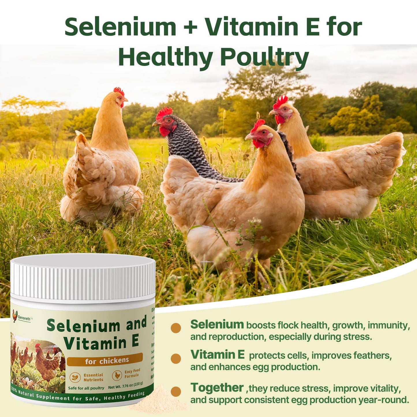 Qanoreth Vitamin E Powder for Chickens 1