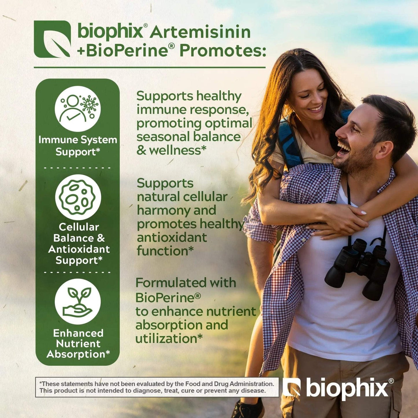 Biophix Artemisinin Supplement + BioPerine 100 mg - Maximum Strength Sweet Wormwood Extract - Supports Cellular Health, Antioxidant Balance & Immune Function, 180 Capsules