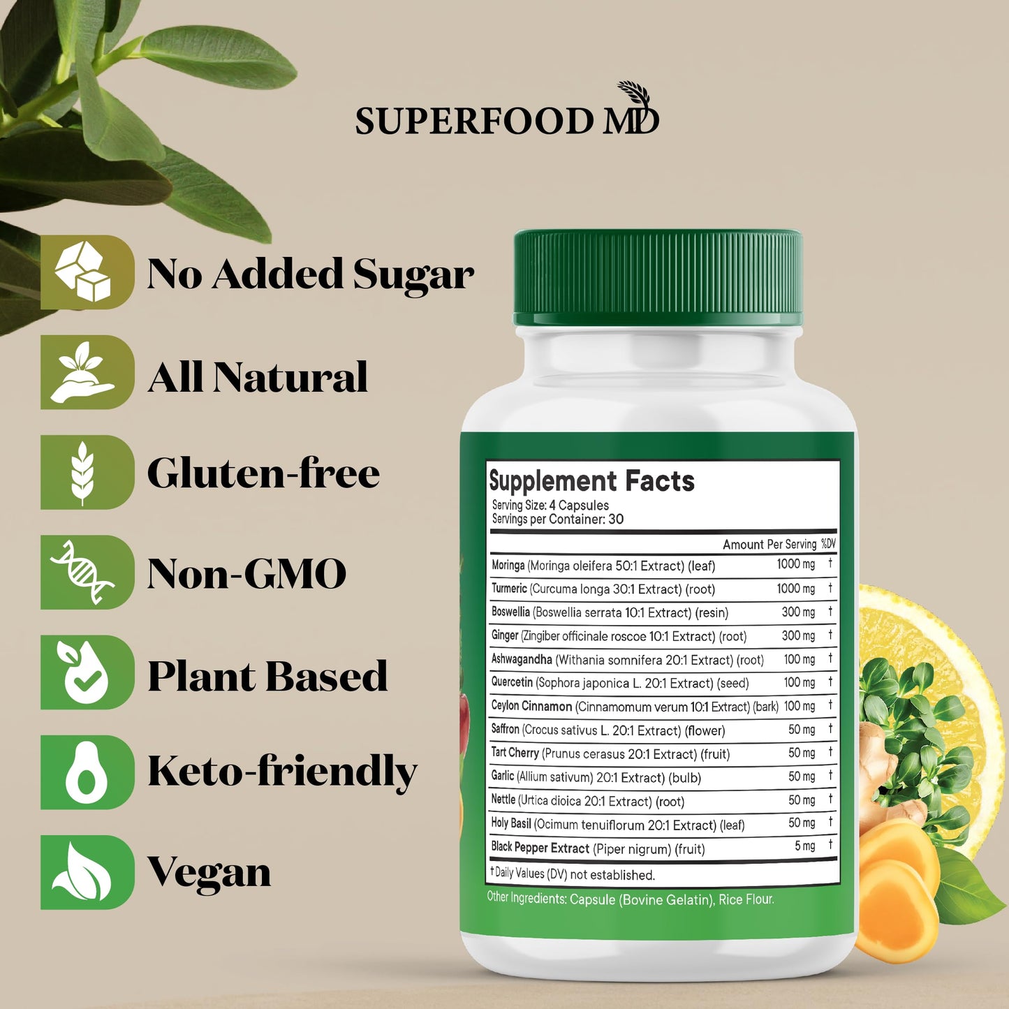 Superfood MD Moringa Supplement 120 Capsules