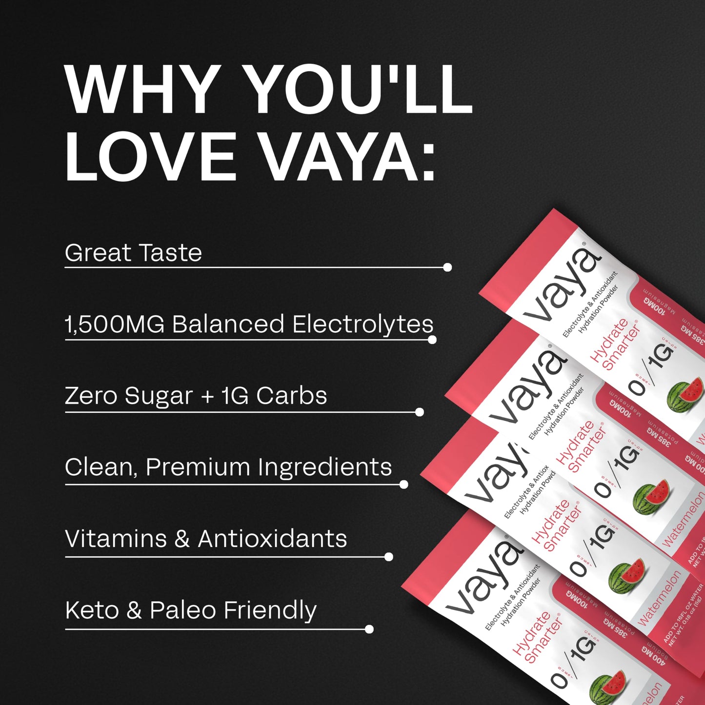 Vaya Sugar Free Electrolyte Powder Packets, 30 Pack