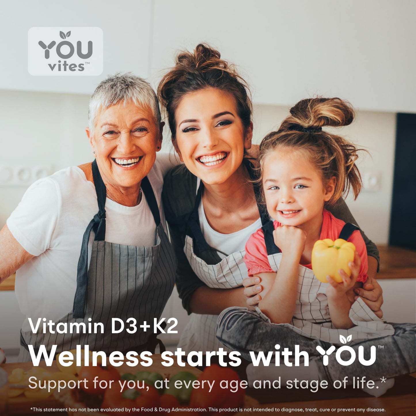 You Vites Vitamin D3 + K2 Max Absorption 5000 IU D3 & 100 mcg K2 MK-7 with BioPerine, 90 Capsules