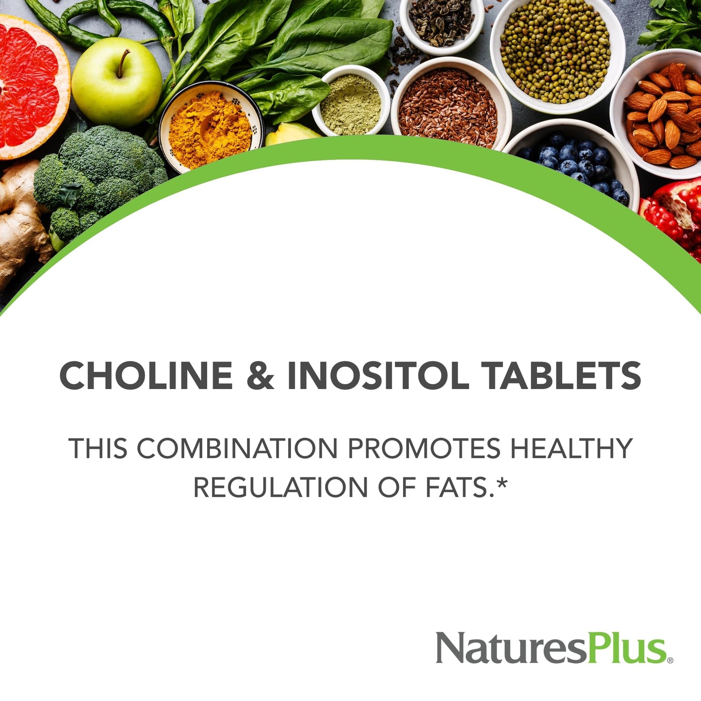 NaturesPlus Choline & Inositol 500 mg Tablet, 60 Count