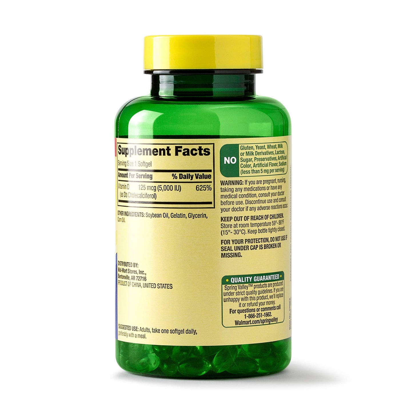 Spring Valley Vitamin D3 Softgel 400 Count