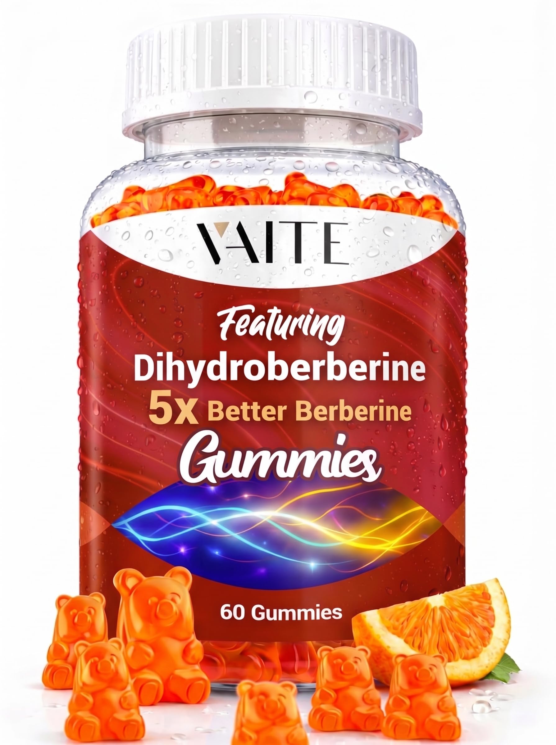 VAITE Dihydroberberine 5X Better Berberine HCl – 7-in-1 Advanced Complex for Enhanced Absorption Chewable Gummies, 60 Count