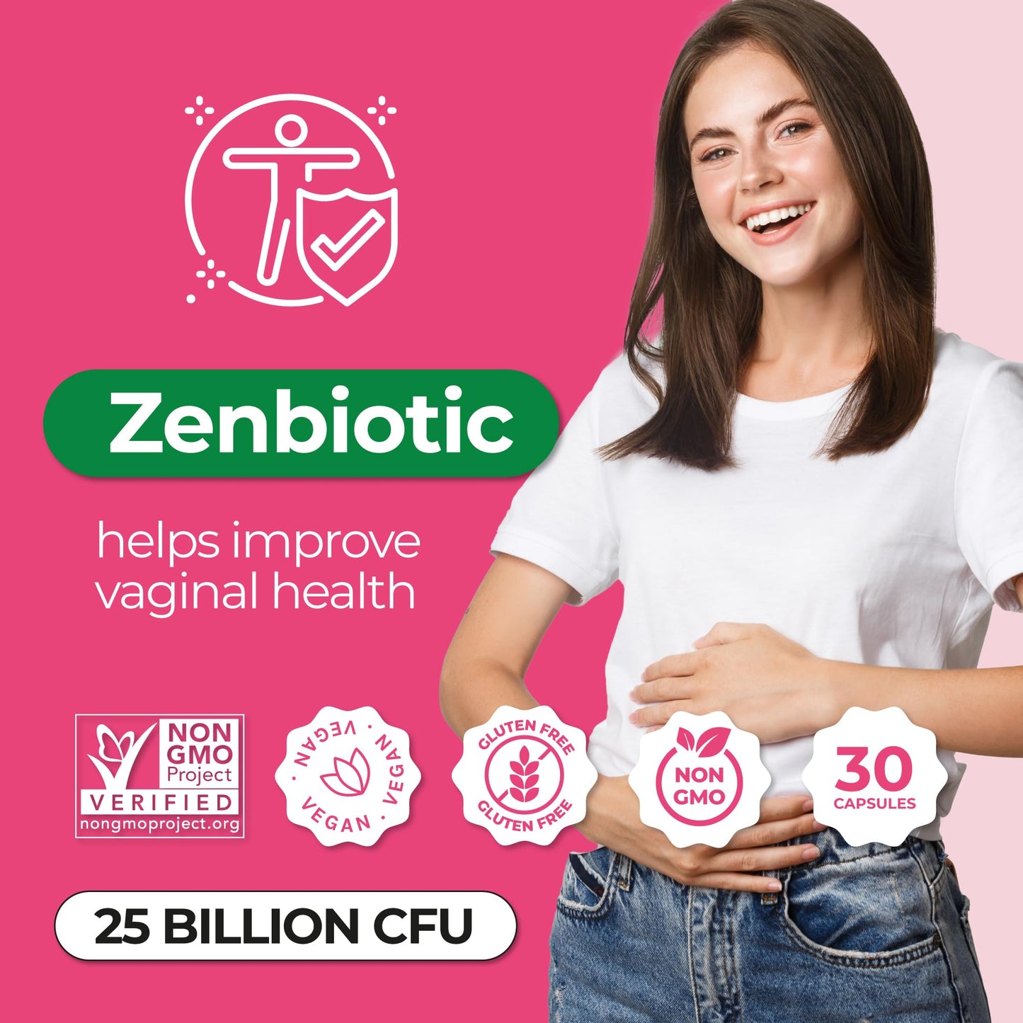 ZENZSUAL Zenbiotic Probiotics Support for Women Capsules, 30 Count