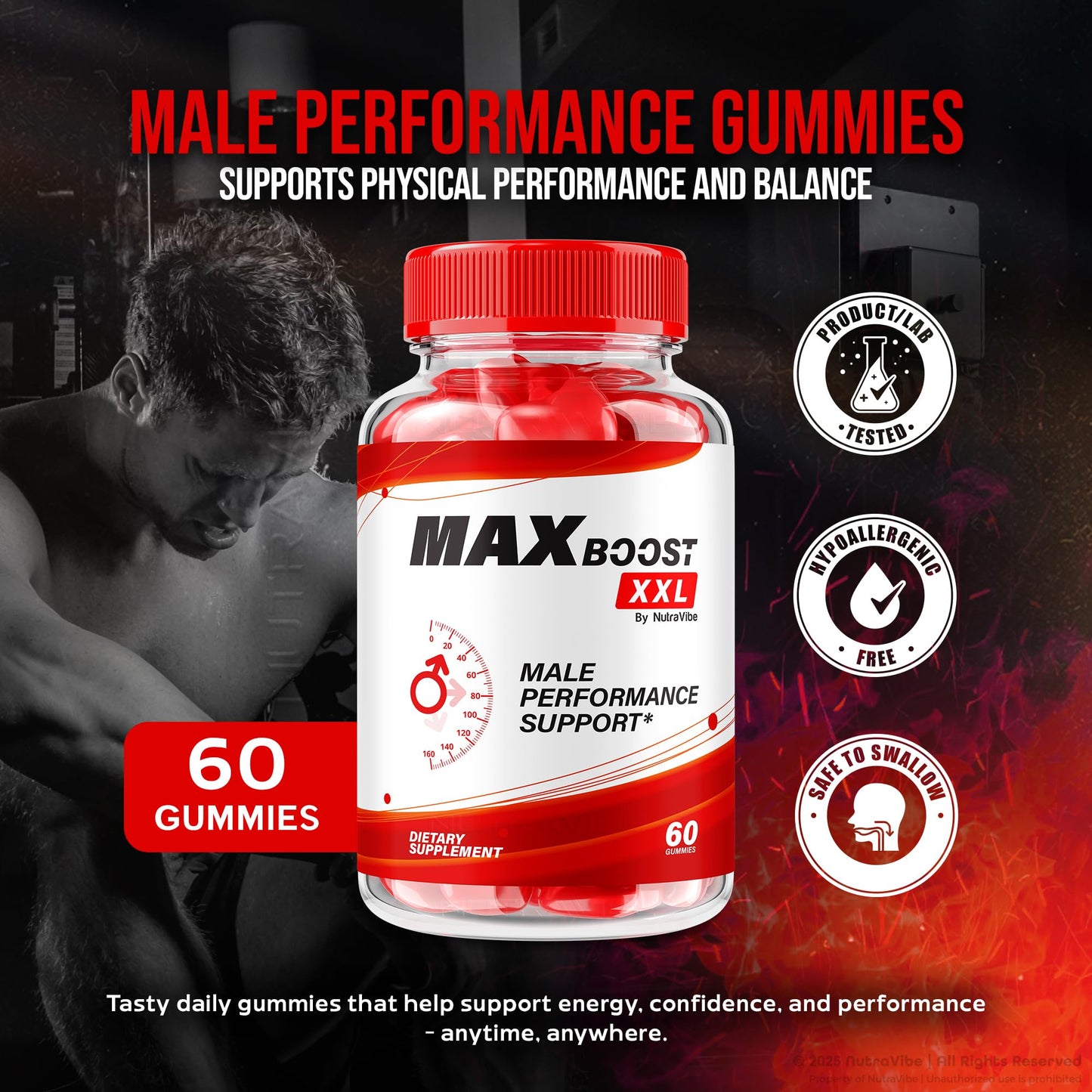 NutraVibe Max Boost XXL Gummies 120 Gummies