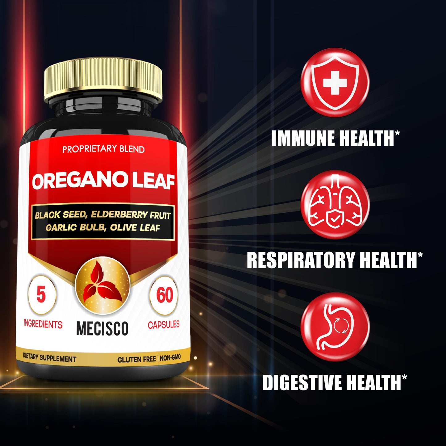 Mecisco 5in1 Oregano Capsules, Capsule, 60 Count