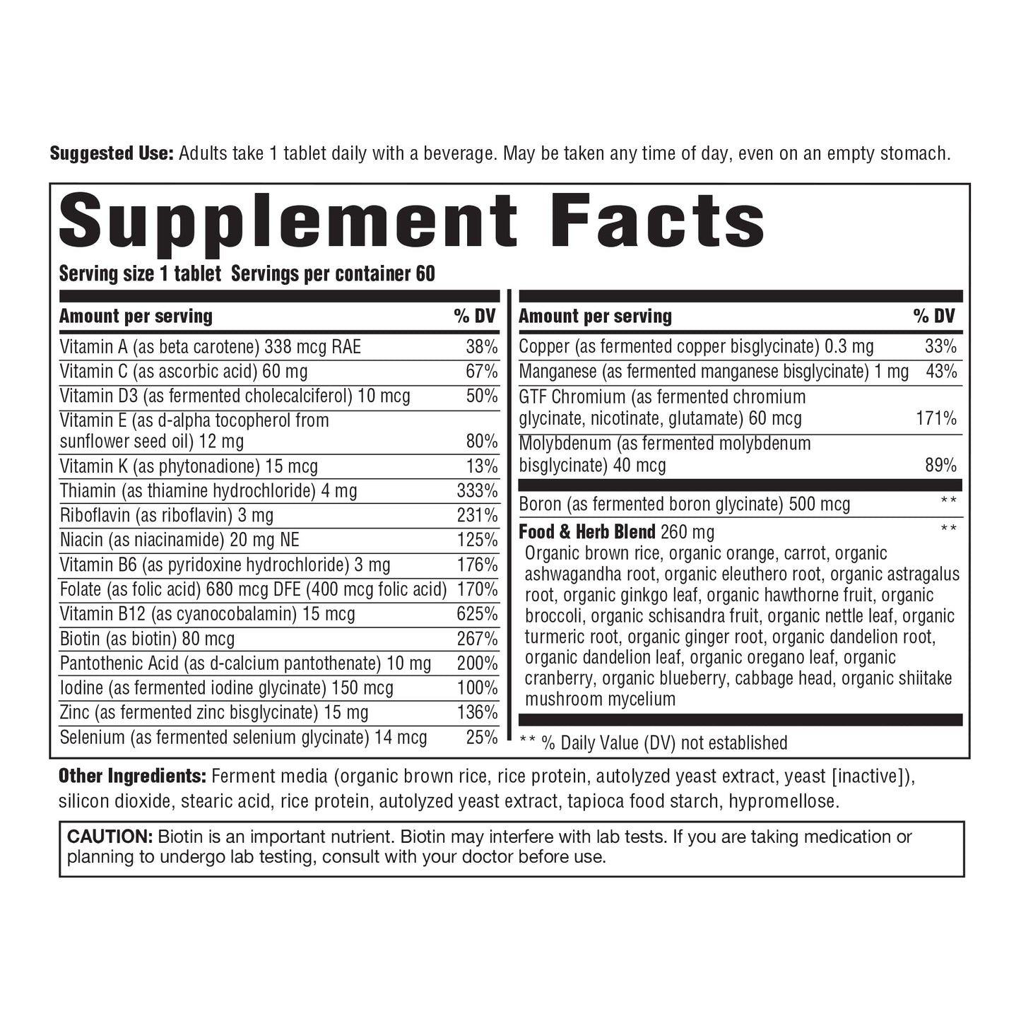 Innate Response Formulas Men Over 40 One Daily Iron Free Multivitamin Tablet, 60 Tablets