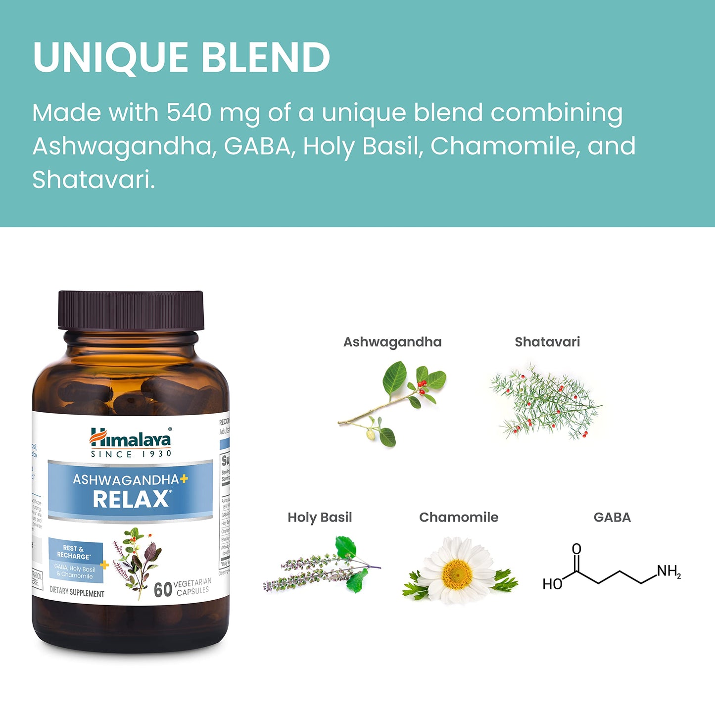 Himalaya Ashwagandha+ Relax Capsule, 60 Count
