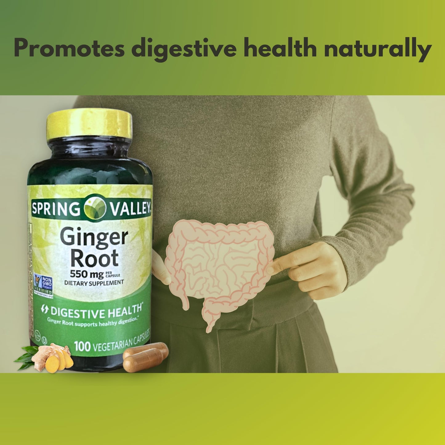 FUSION SHOP STORE Ginger Root 550mg, 100 Capsules