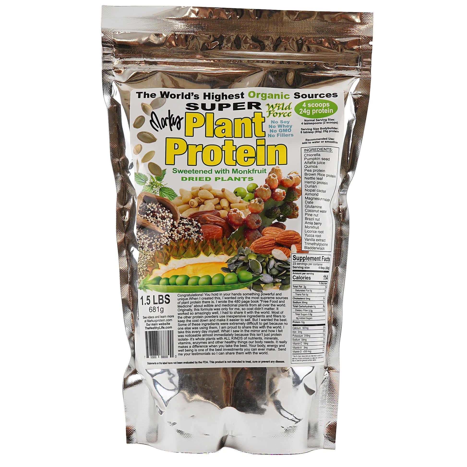 Wild Force Super Plant Protein Sweetened Protein Powder, 24 Servings