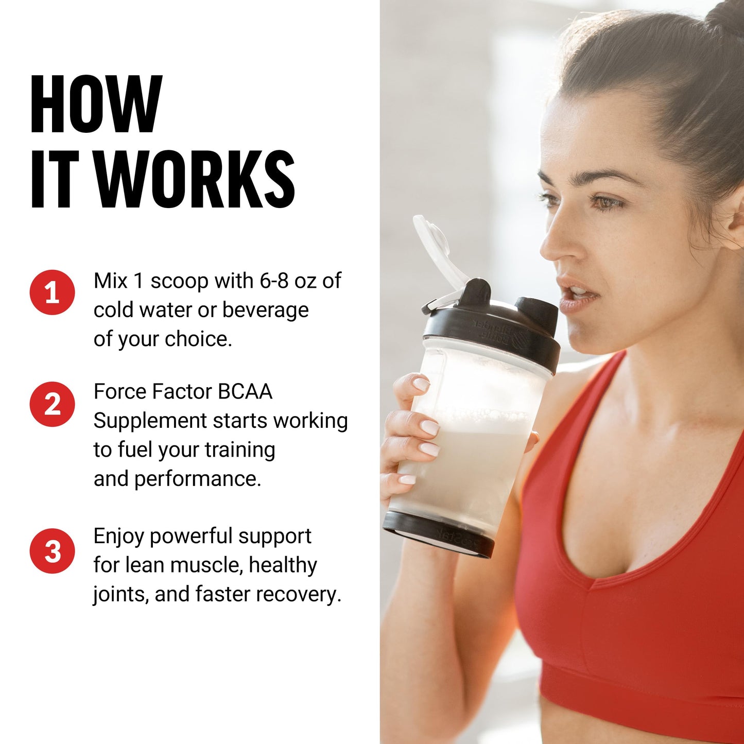 Force Factor BCAA Amino Acids Supplement 2:1:1 Powder 7.1 oz