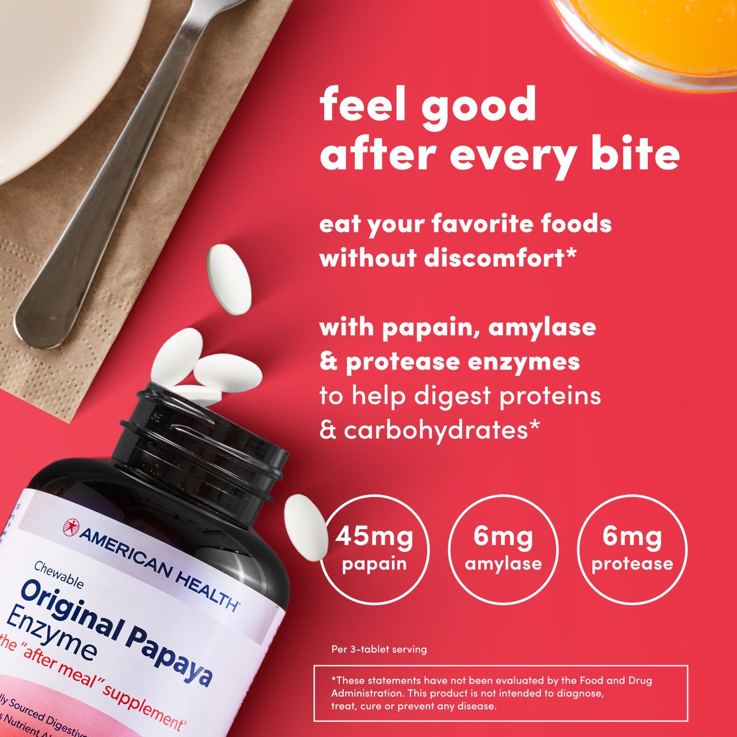 American Health Papaya Enzyme Chewables, 250 Count