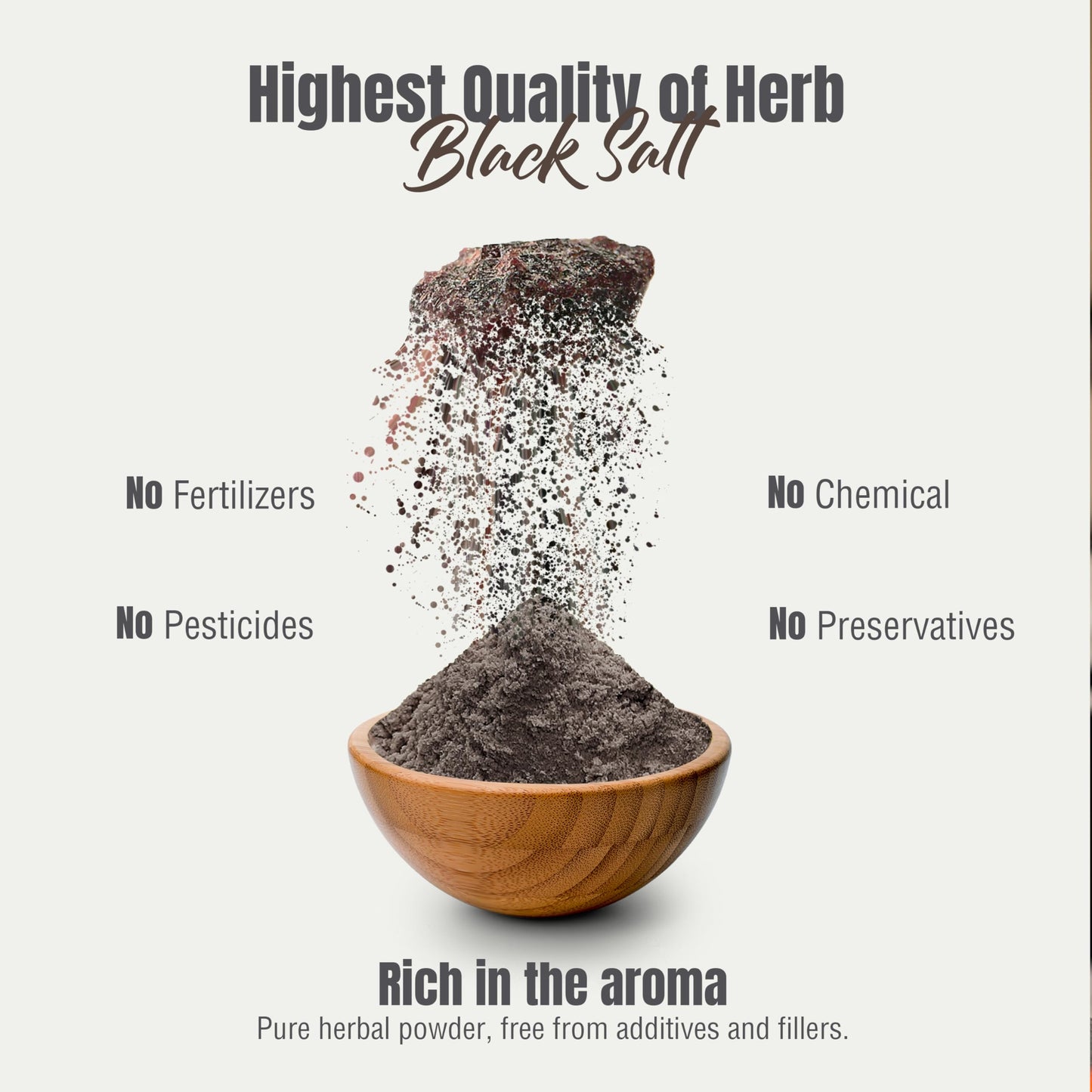 Herbsforever Black Salt Powder Kala Namak Mineral 230 GMS 8.11 Ounce
