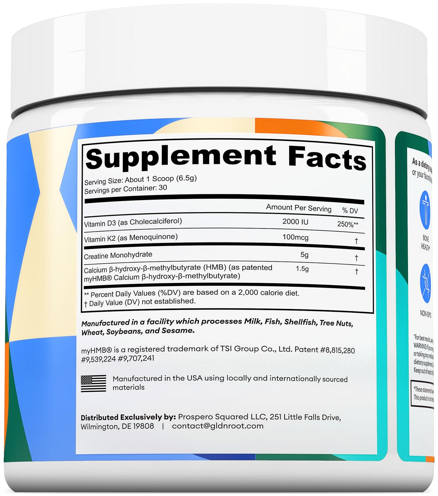 GoldenRoot GLDN Creatine HMB - Creatine Monohydrate with HMB Powder 6.87 Ounce