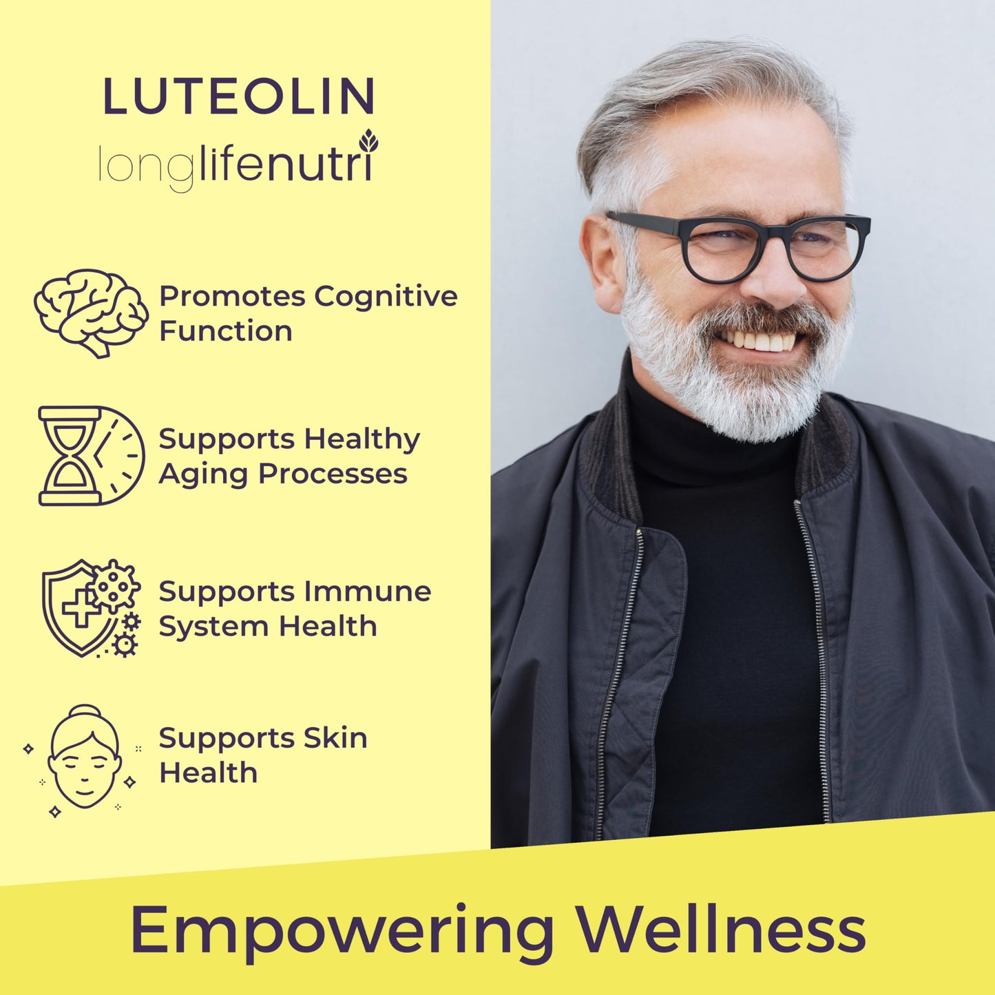 LongLifeNutri Luteolin Supplement 100mg Capsule 180 Count